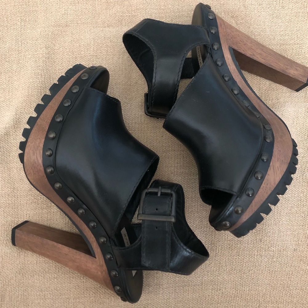 Zara Clog Peep Toe Platforms High Heels 39
